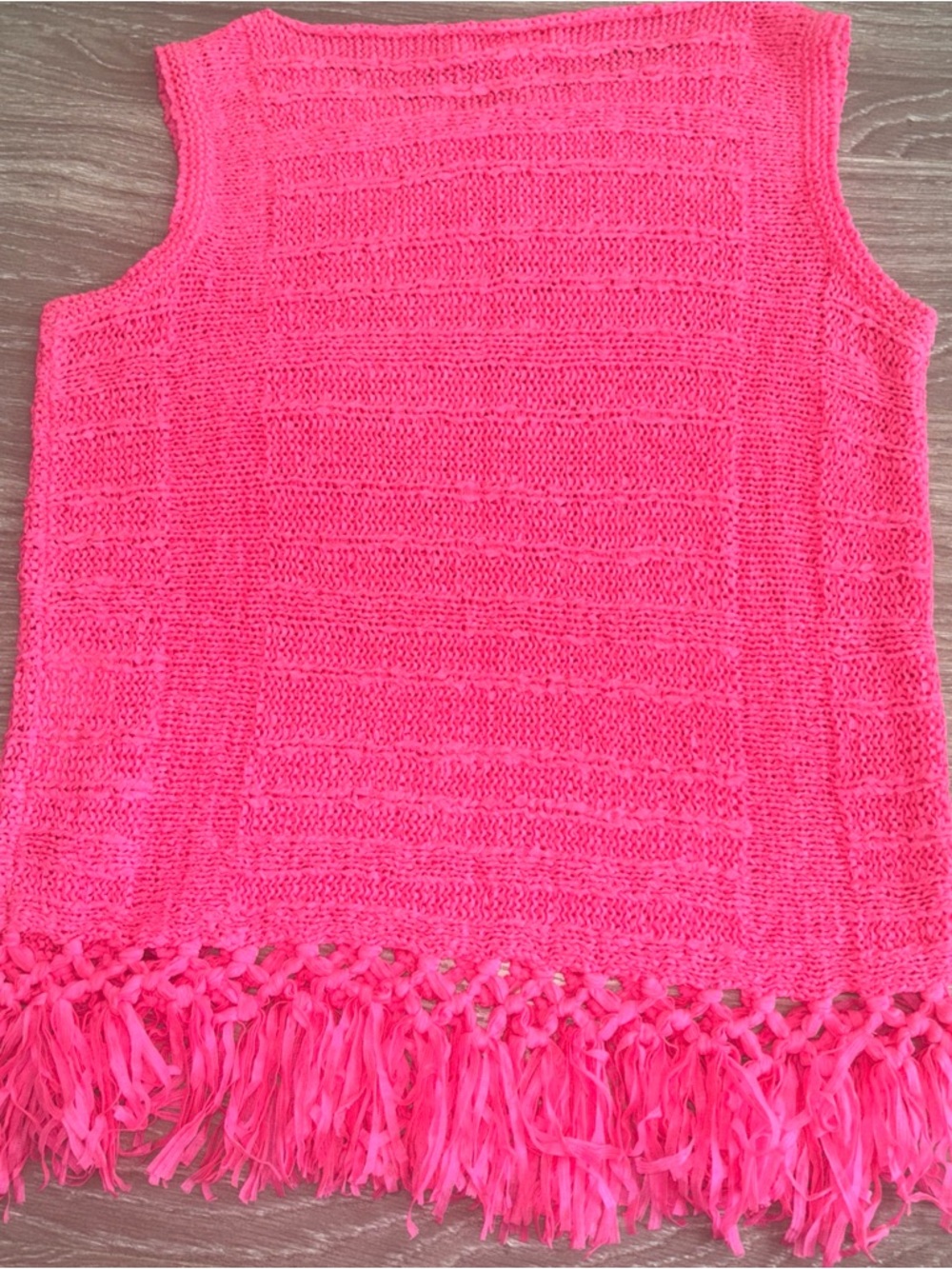 Lilly Pulitzer Pink Knit Fringe Tank Top